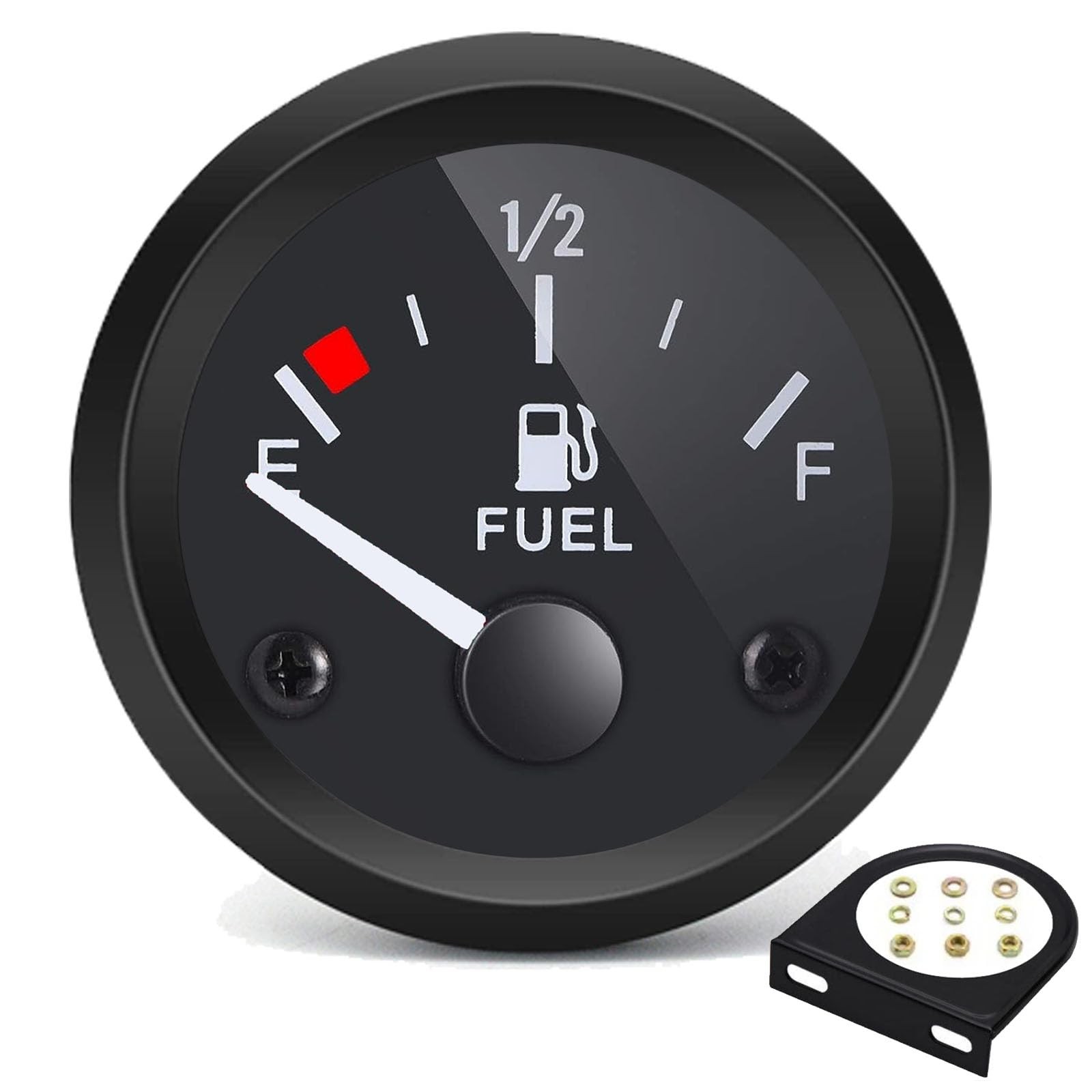 2″ Fuel Level Gauge,12V Fuel Tank Meter E-1/2-F Pointer Meter 240-33ohm for Car