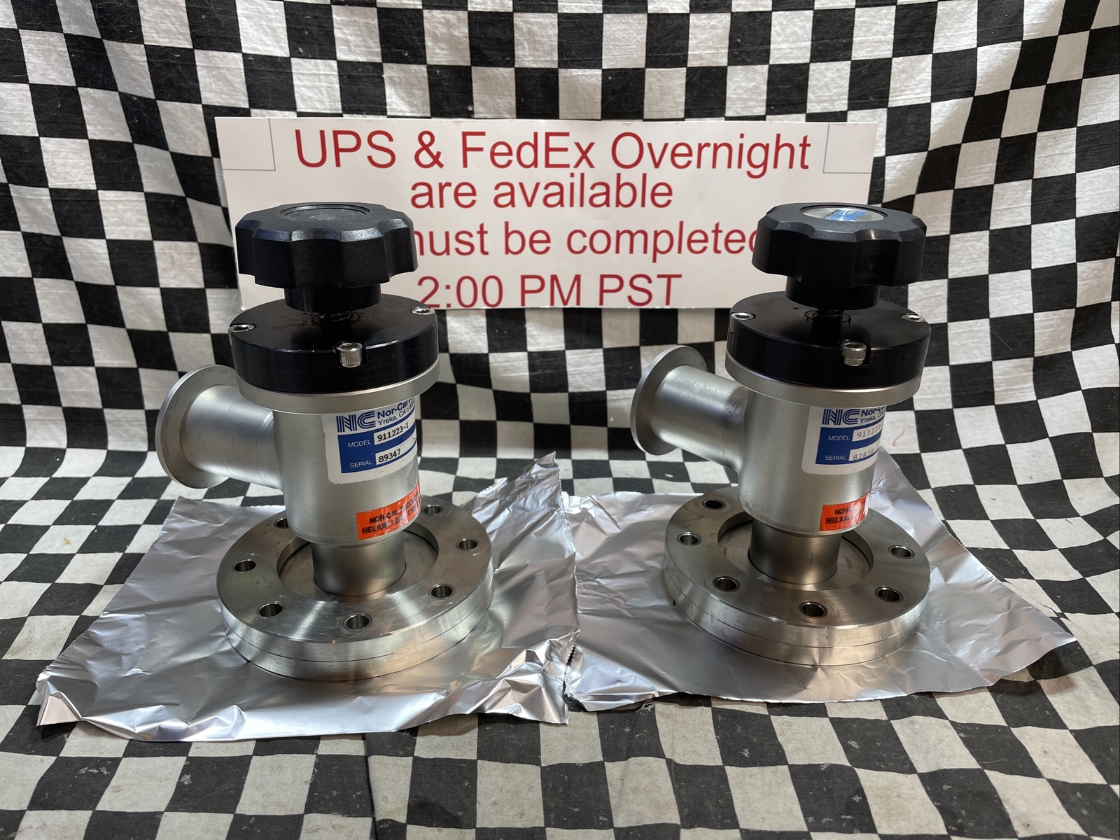 NOR-CAL VACUUM Angle MANUAL VALVE, CF 4-5/8 x NW40, 911223-1, 9112231, LOT OF 2