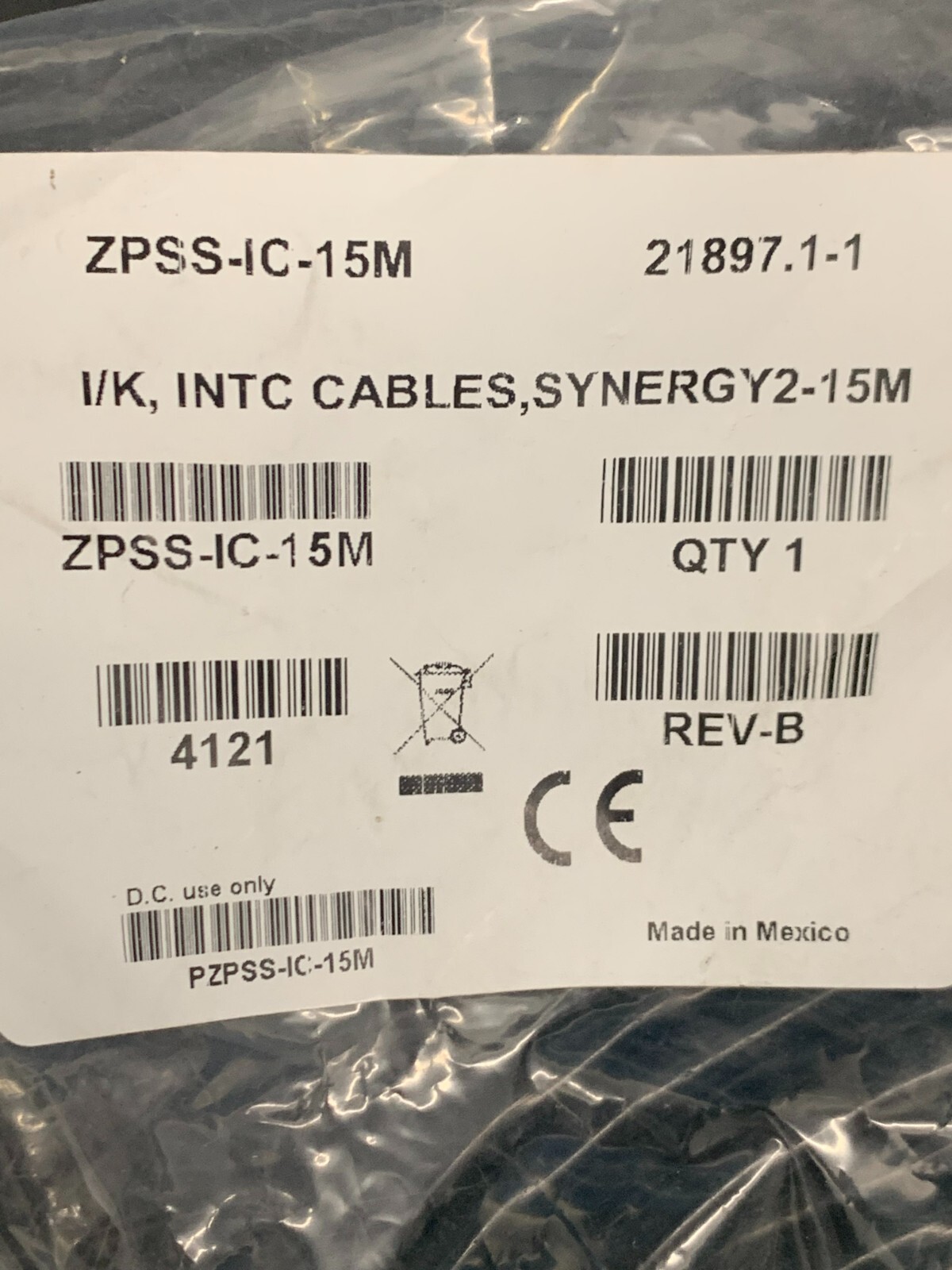 SENSORMATIC MEXICO ZPSS-IC-15M DETECTION MATRIX JOHNSON CONTROL CABLE 15 METER