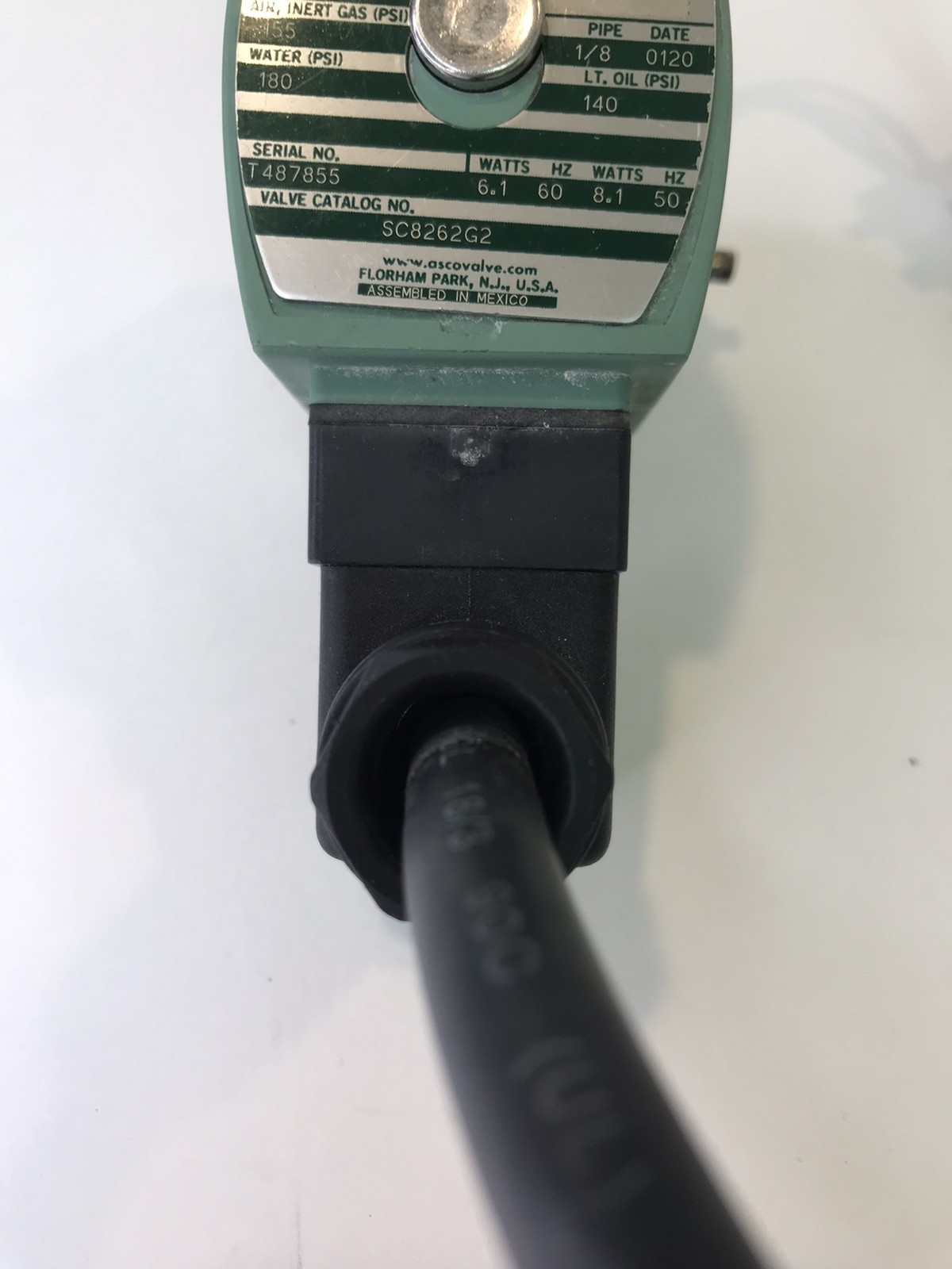 ASCO 8262G2 SOLENOID VALVE 1/8 Untested See Pictures