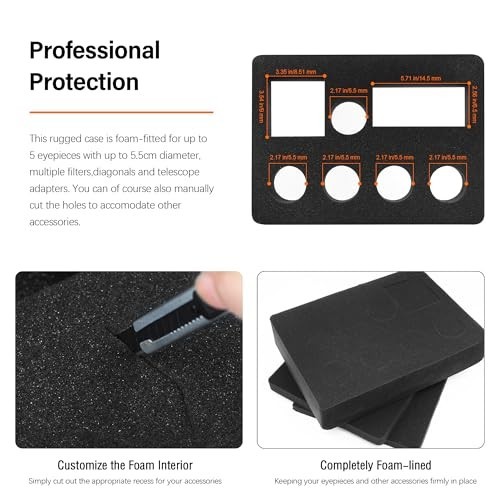 Astromania 2-In Telescope Accessory Case Aluminum Alloy Customizable Foam 14×10