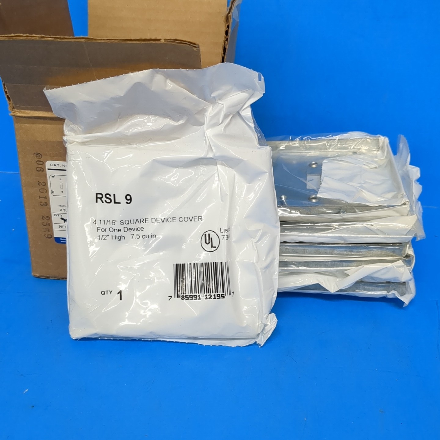 LOT OF 7, RSL 9 Toggle Switch Cover, 4 11/16″ SQUARE DEVICE COVER (H4B)