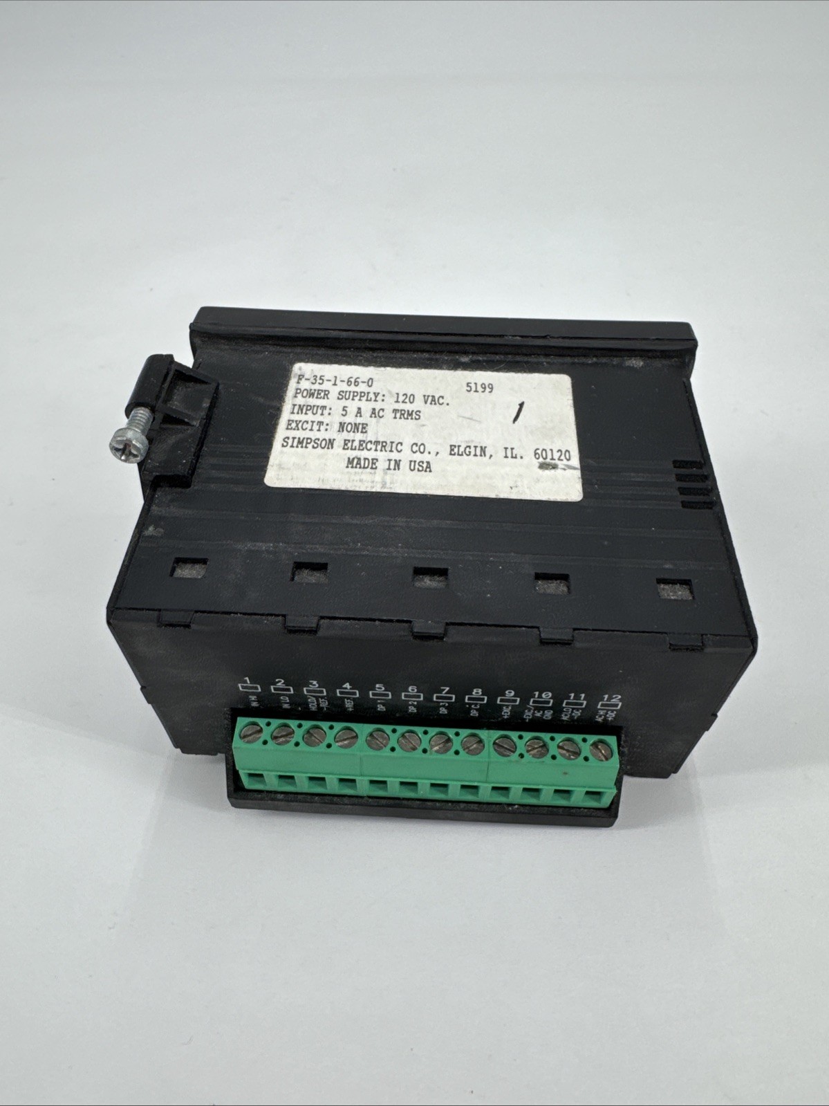 SIMPSON ELECTRIC F-35-1-66-0 120VAC Power. Made in USA. Fast Shipping.