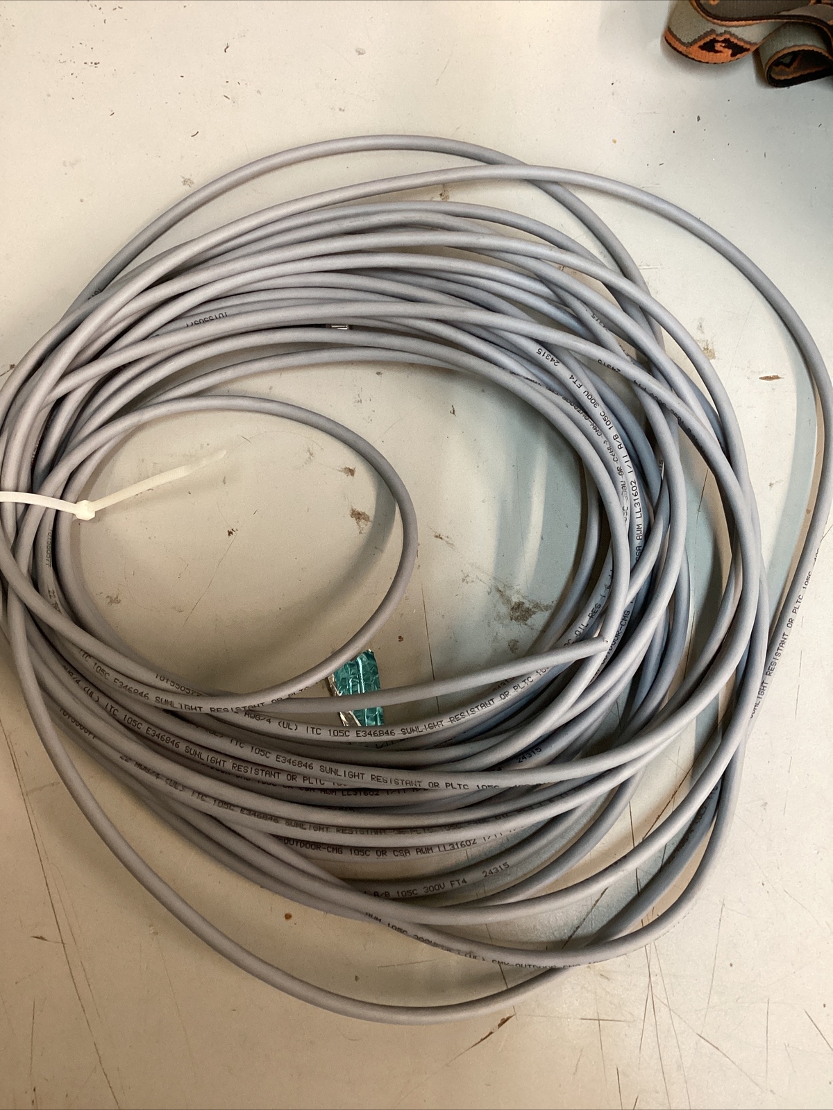 1lb. Roll Of TURCK LL31602 300V FT4 CORD Gray Oil Resistant