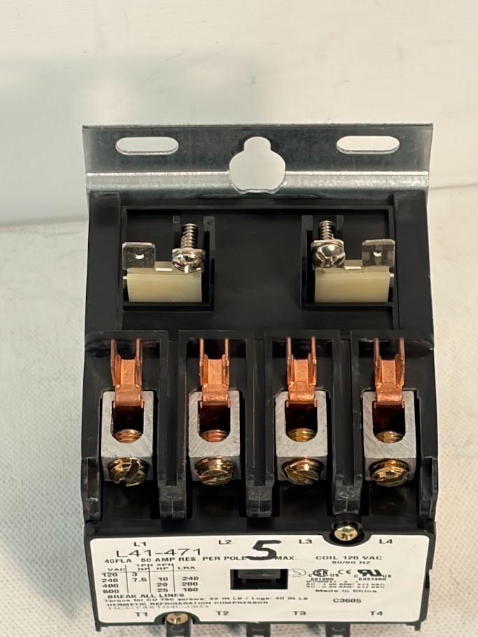 Used – Johnstone Supply Contactor L41-471 120V Coil HCCY4XT04CJ303 40FLA 600v
