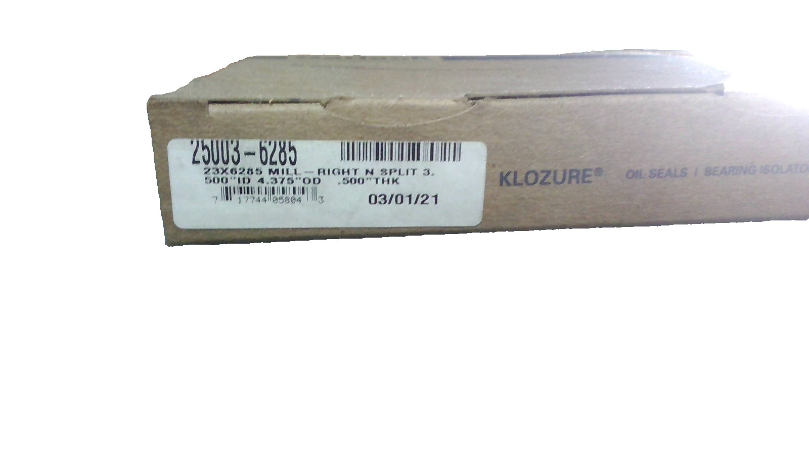 Garlock KLOZURE 25003‑6285 Seal – 0.500″ ID × 4.375″ OD × 0.500″ THK – New