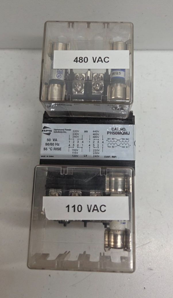 GUARANTEED! HAMMOND 240/480V PRI 120/240V SECOND CONTROL TRANSFORMER PH50MQMJ