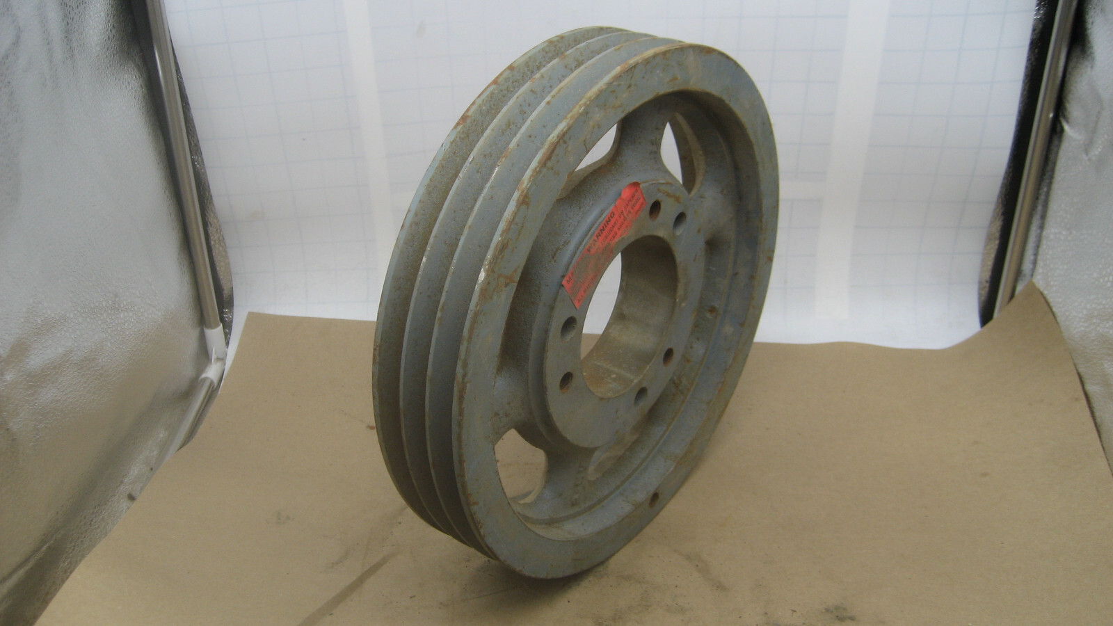 CAST IRON 12-1/2″ TRIPLE GROOVE PULLEY 3-3/4″ BUSHED BORE