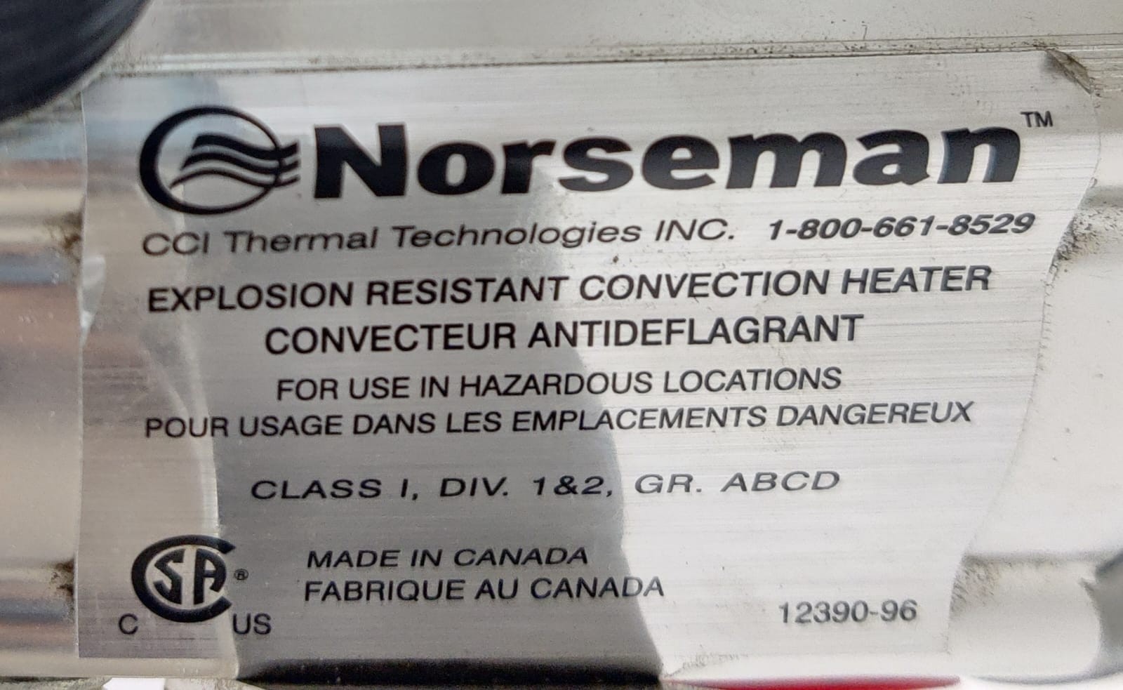 NORSEMAN XB1-1030T3B11T EXPLOSION-PROOF HEATER
