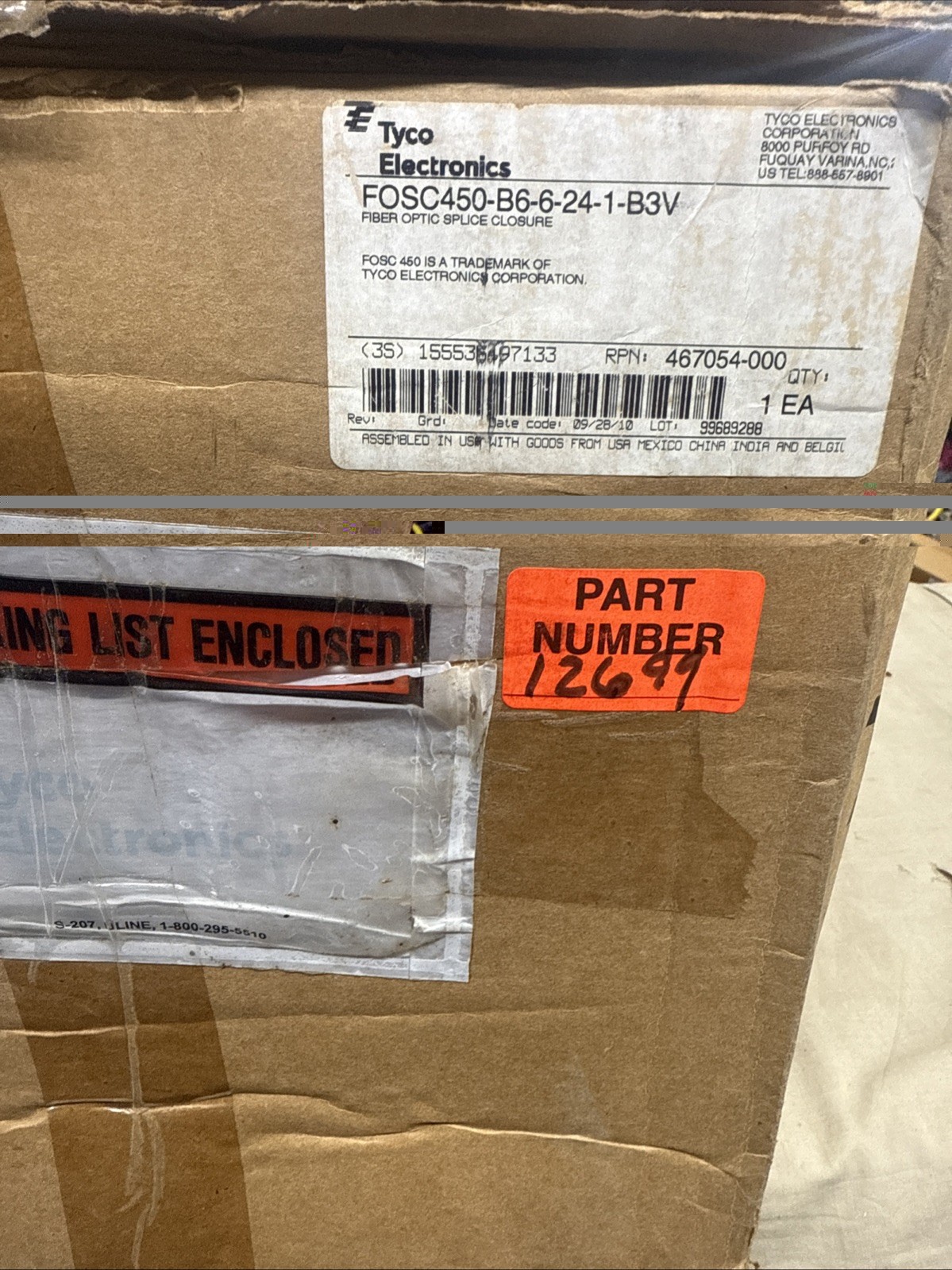 Tyco FOSC450-B6-6-24-1-B3V Optic Splice Closure (New in Box) 467054-000