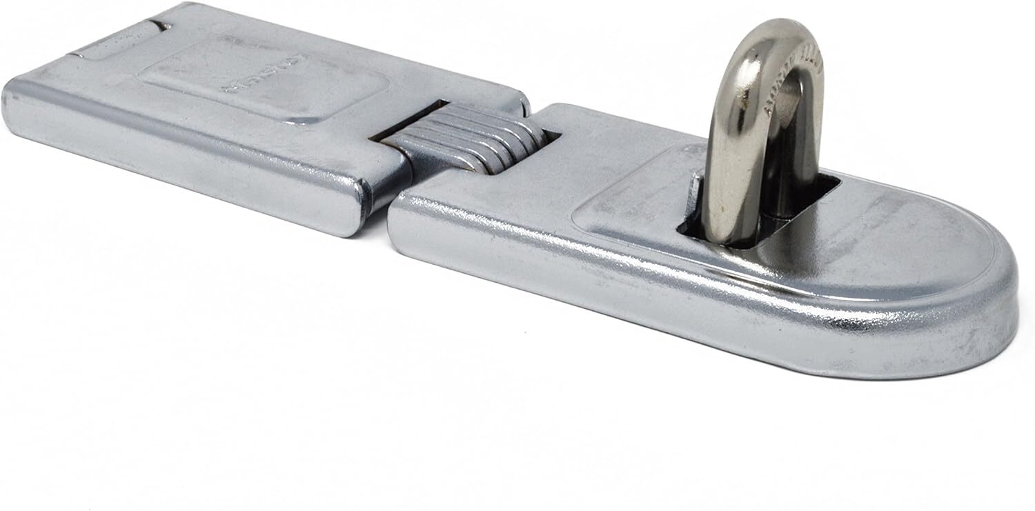 Master Lock 720DPF 6-1/4 Long Zinc Plated Hardened Steel Single Hinge Hasp