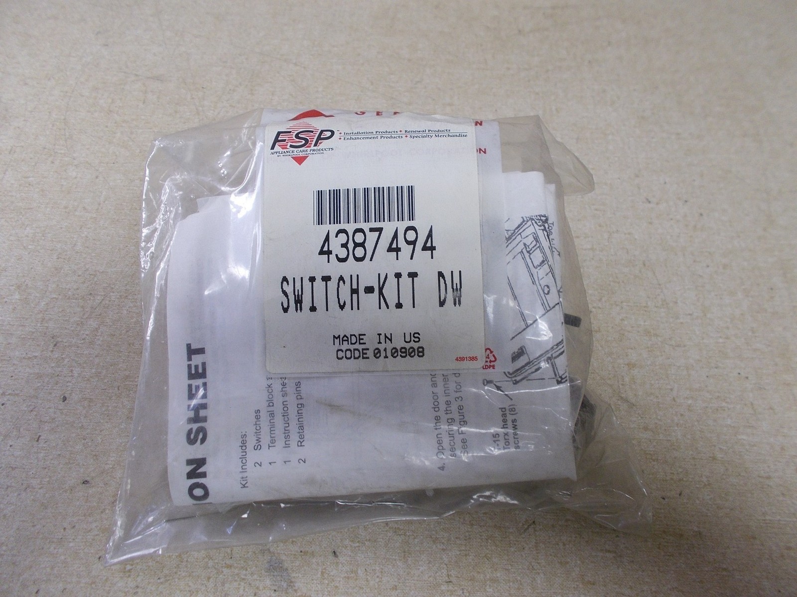NEW FSP Whirlpool Switch Kit 4387494 *FREE SHIPPING*