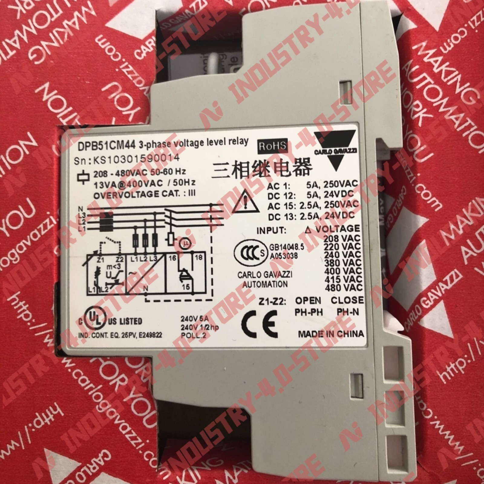 Carlo Gavazzi DPB51CM44 Three-Phase Relay#1pcs new in box