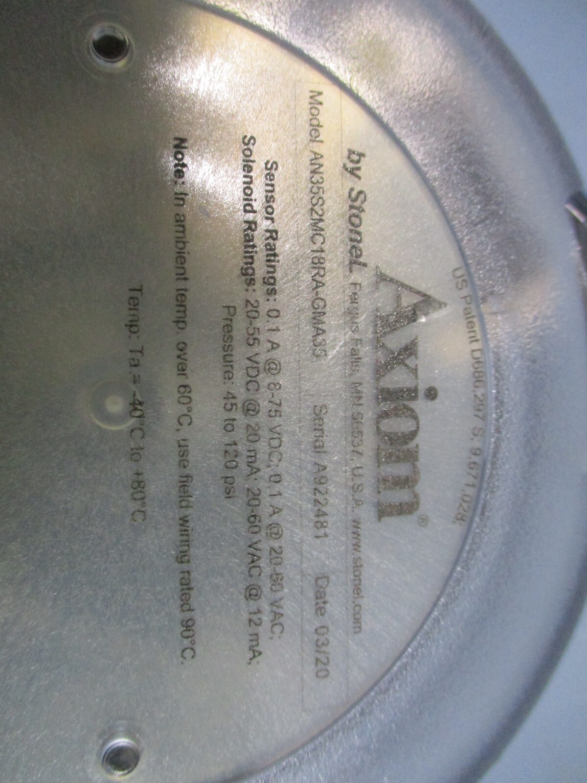 Axiom StoneL Valve Controller AN35S2MC18RA-GMA35 New