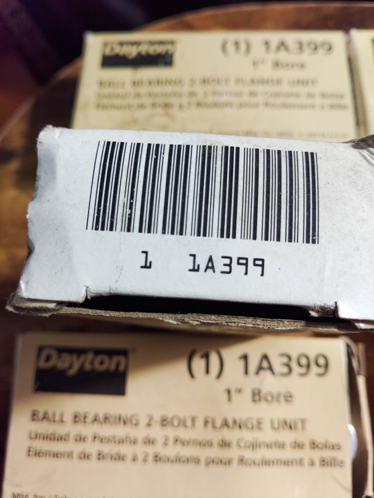 Dayton Ball Bearing 2-Bolt Flange Unit; 1″ Bore; Part No. 1A399 Pillow Block