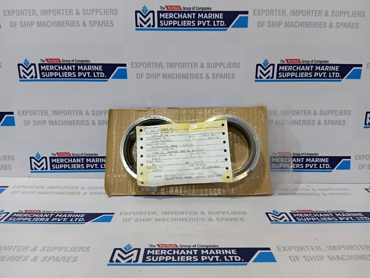 Sulzer Pump Seal 433.01 for MC 80-260/9 Mechanical Seal Set Part No 433.01