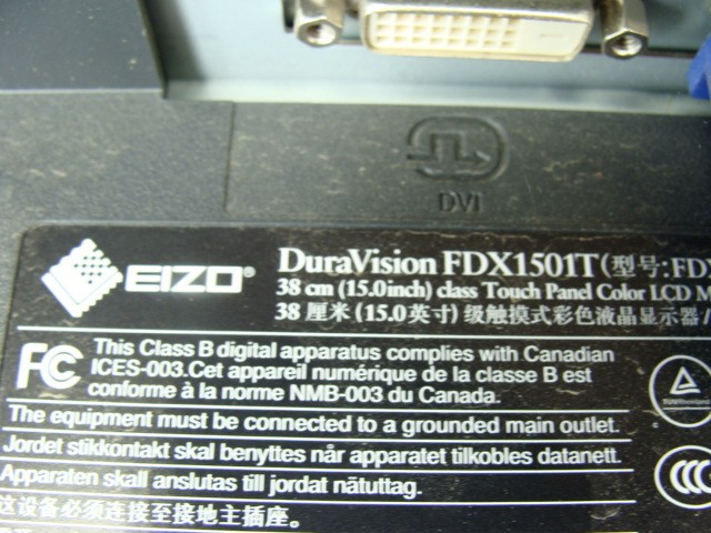 EIZO 15″ TOUCH PANEL COLOR LCD MONITOR FDX1501T-A 0FTD1633 (SCRATCH ON DISPLAY)
