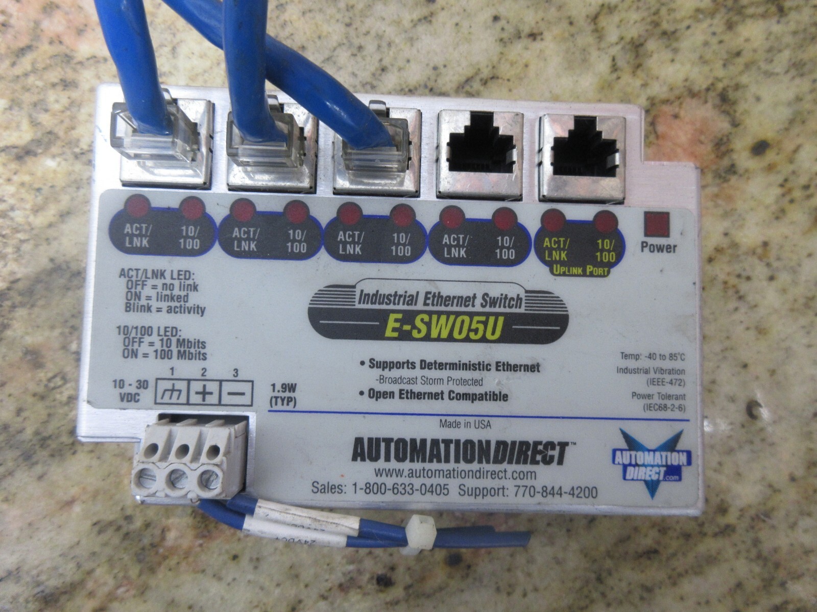 AUTOMATION DIRECT INDUSTRIAL ETHERNET SWITCH E-SW05U