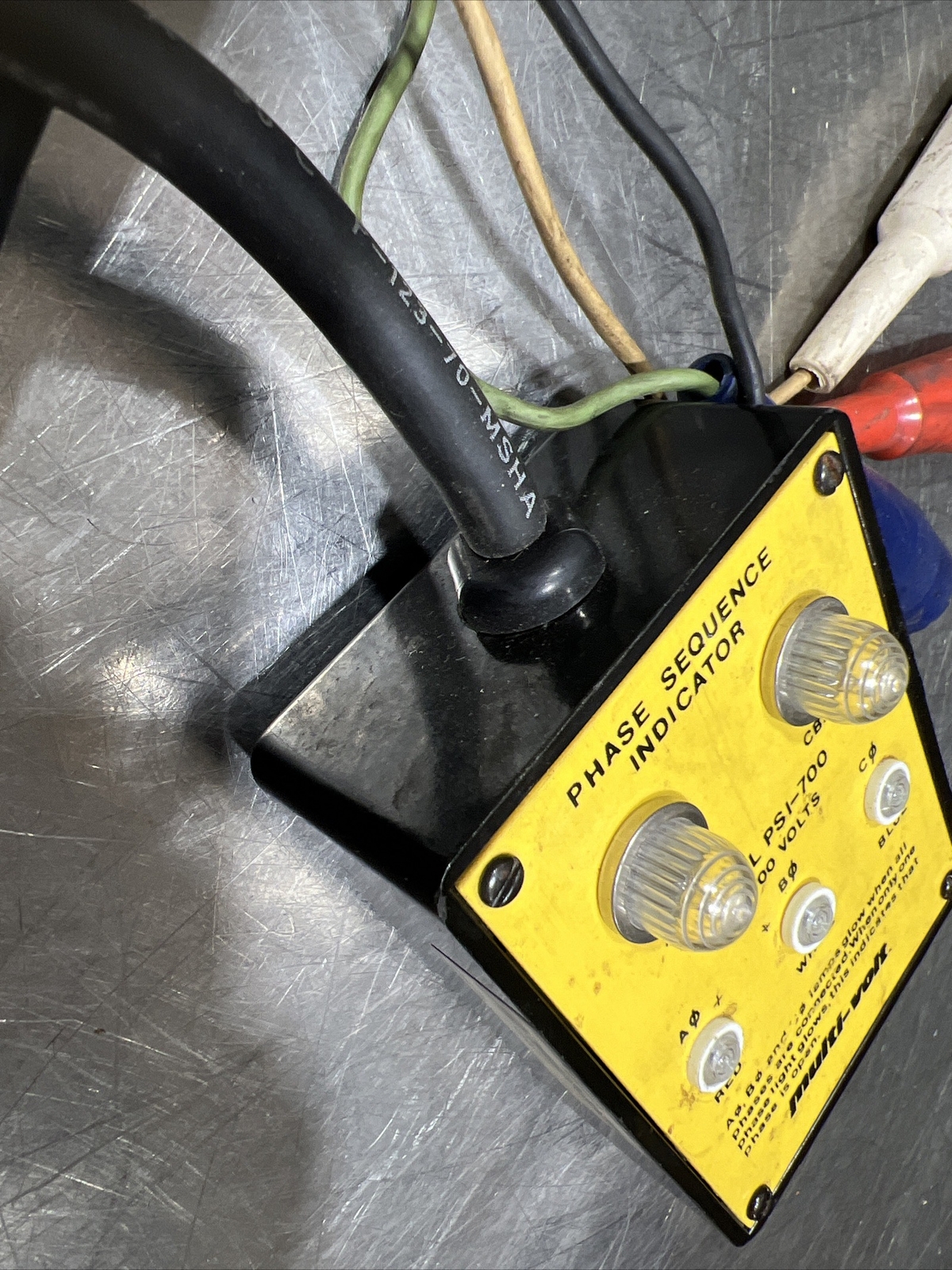 MULTI-VOLT Megger PSI-700 PHASE SEQUENCE ROTATION INDICATOR Used Surplus