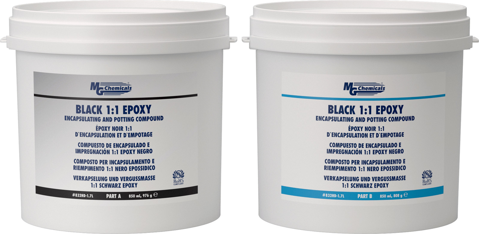 MG Chemicals 832HD-7.4L Black Epoxy Potting and Encapsulating Compound – 1-1 …