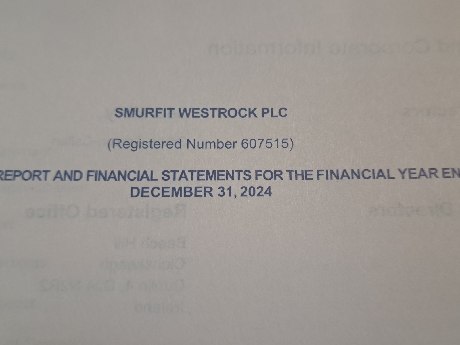 Smurfit Westrock 2025 Proxy Statement 2024 Irish Statutory Annual Report
