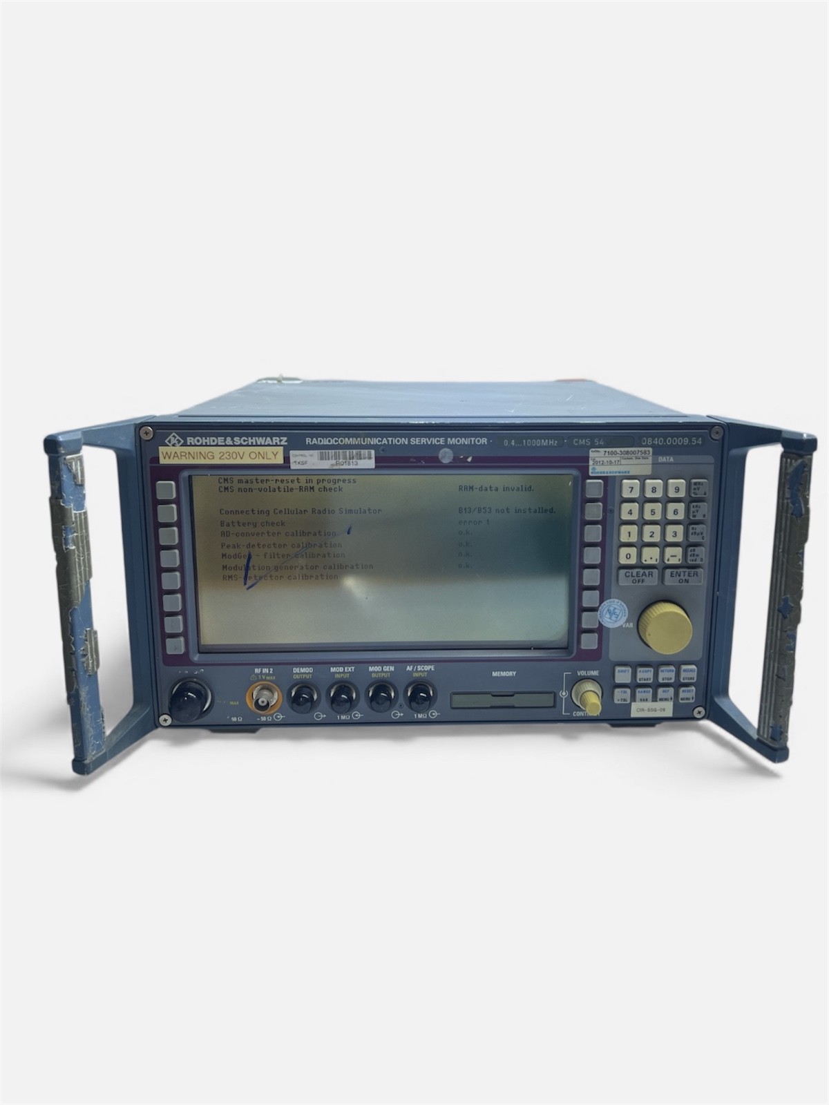 Rohde & Schwarz CMS54 Radio Communication Service Monitor 0840.0009.54
