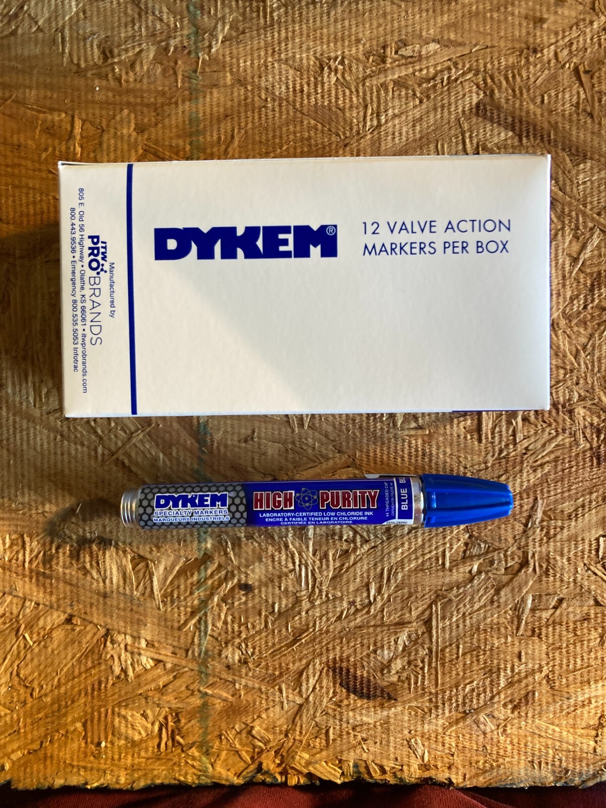 Blue Dykem Valve Action Markers – Box of 12 Markers