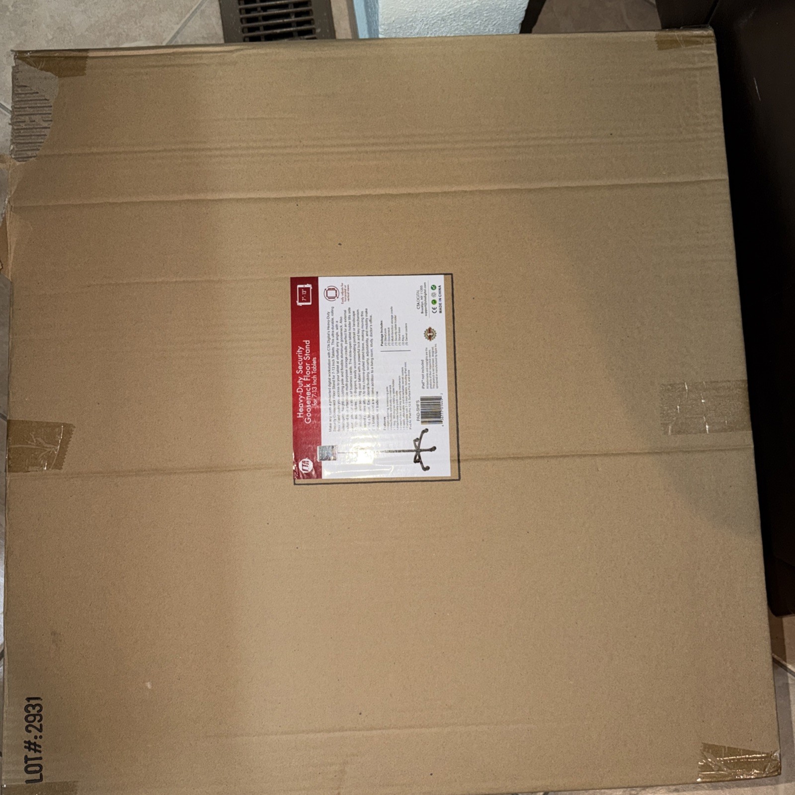 PAD-SHFS – CTA – HEAVY DUTY SECURITY GOOSENECK FLR STAND FOR 7-13″ TABLETS – NEW