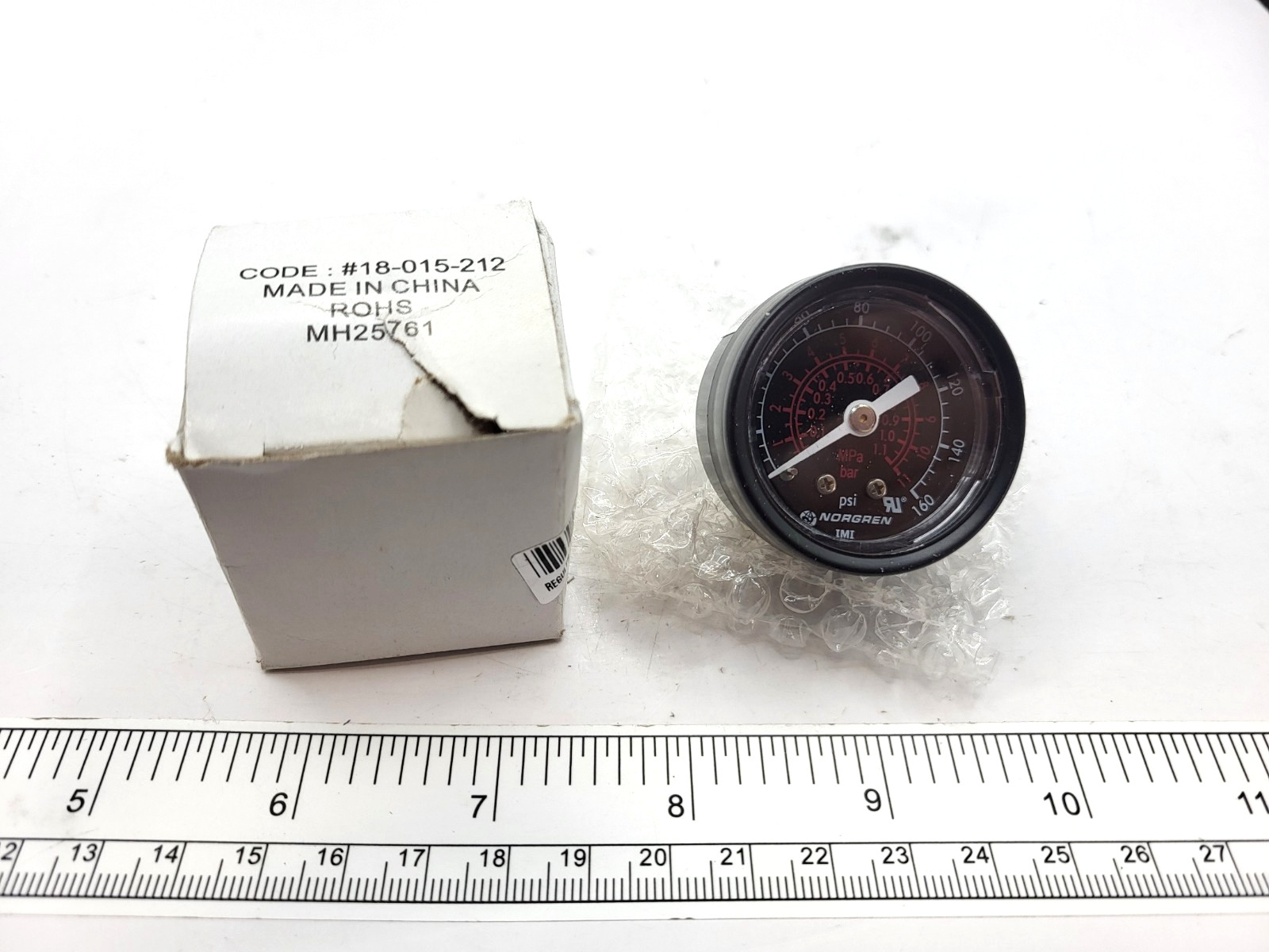 NORGREN 18-015-212 0-160PSI NEW MH25761 Air Pressure Gauge, 0609G