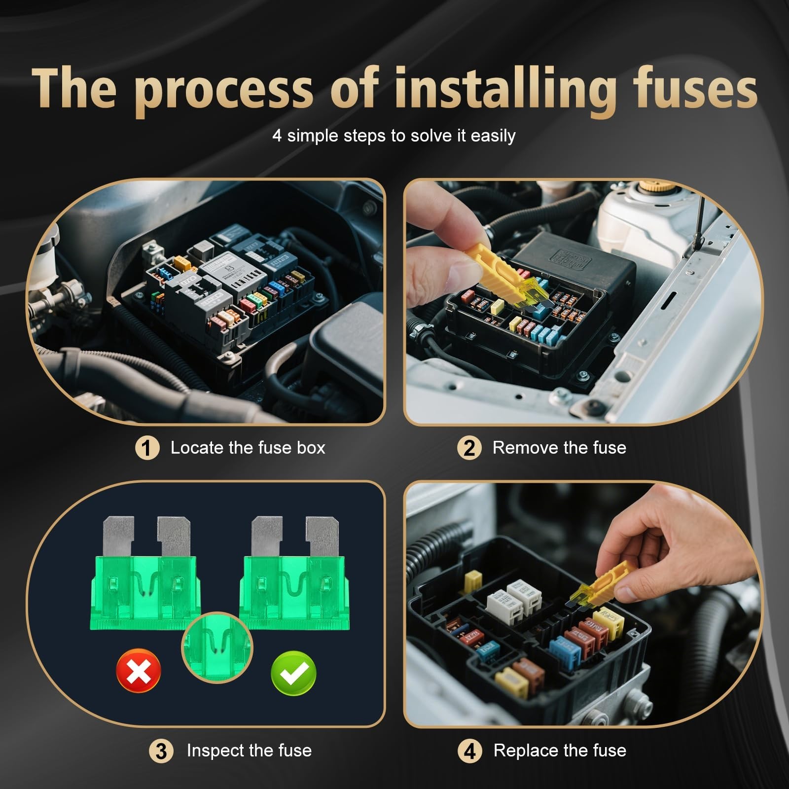 1200pcs Car Fuses Assortment Kit, 520PCS Standard Fuse Kit & 680PCS Mini Fuse…