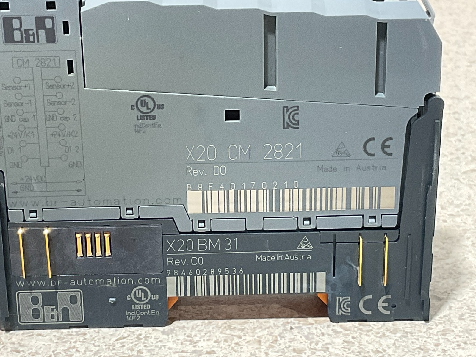 B&R X20CM2821 w/ X20BM31