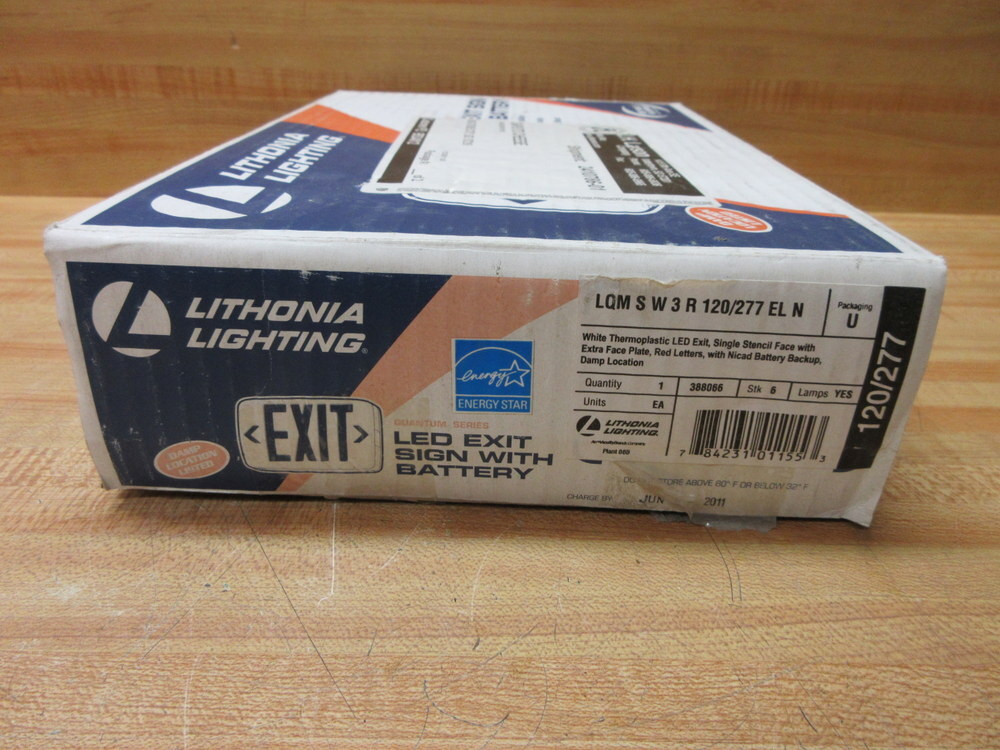 Lithonia Lighting LQM-S-W-3-R-120/277-EL-N LED Exit Sign