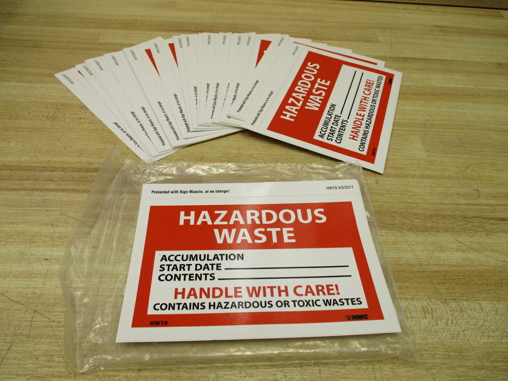 NMC HW19 Hazardous Waste Label (Pack of 25)
