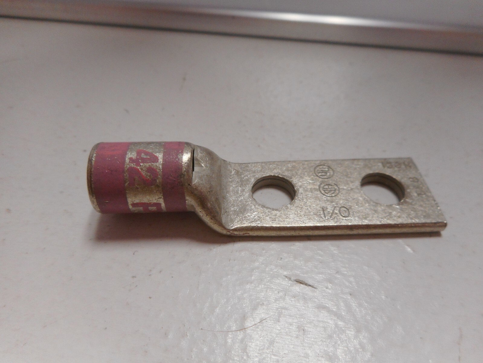NOS 54255 THOMAS & BETTS COPPER TWO HOLE LUG, STANDARD BARREL,