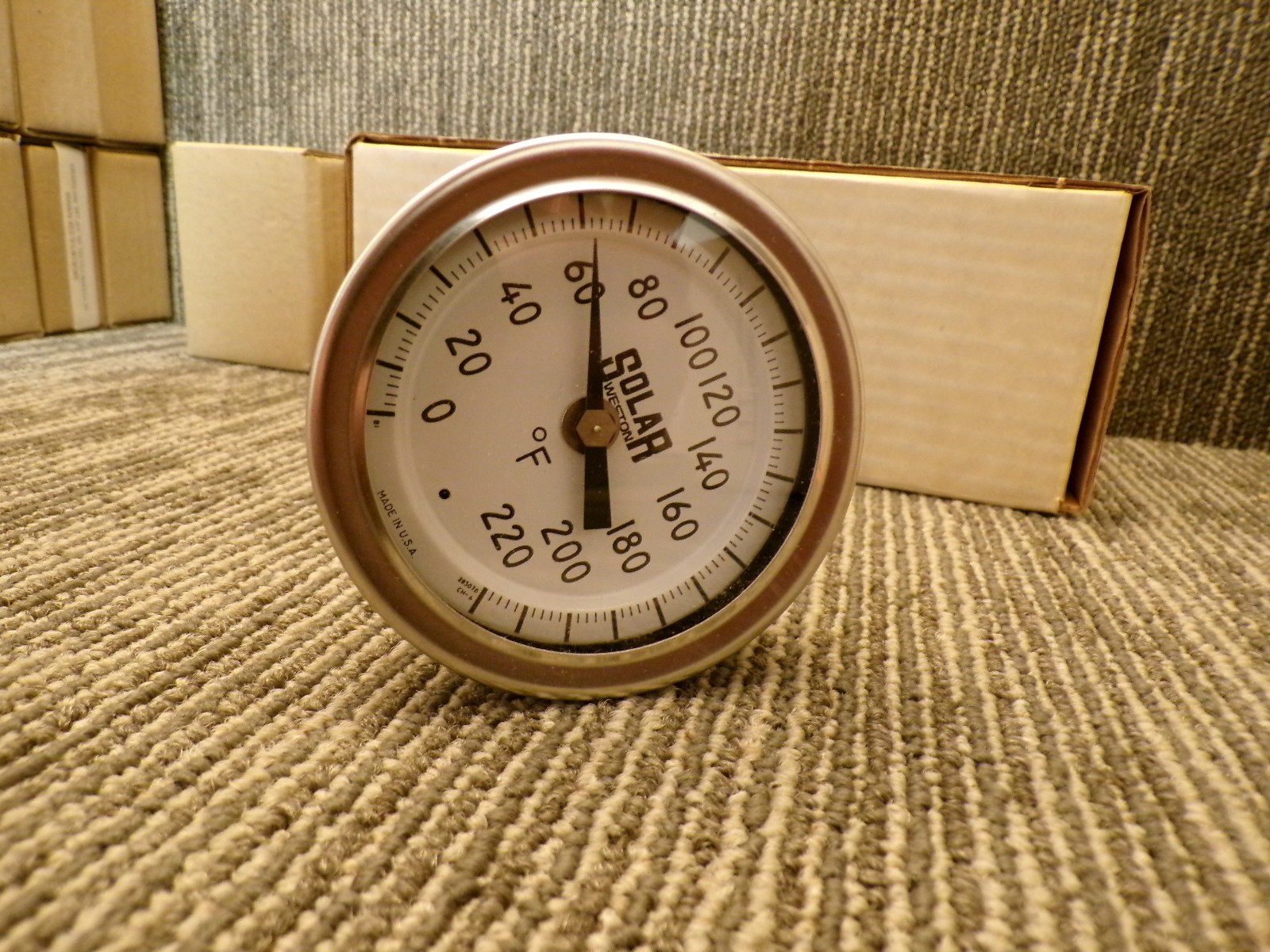 Solar Weston Flexible Temperature Stainless Steel Gauge 0/220 F , 1/2 NPT