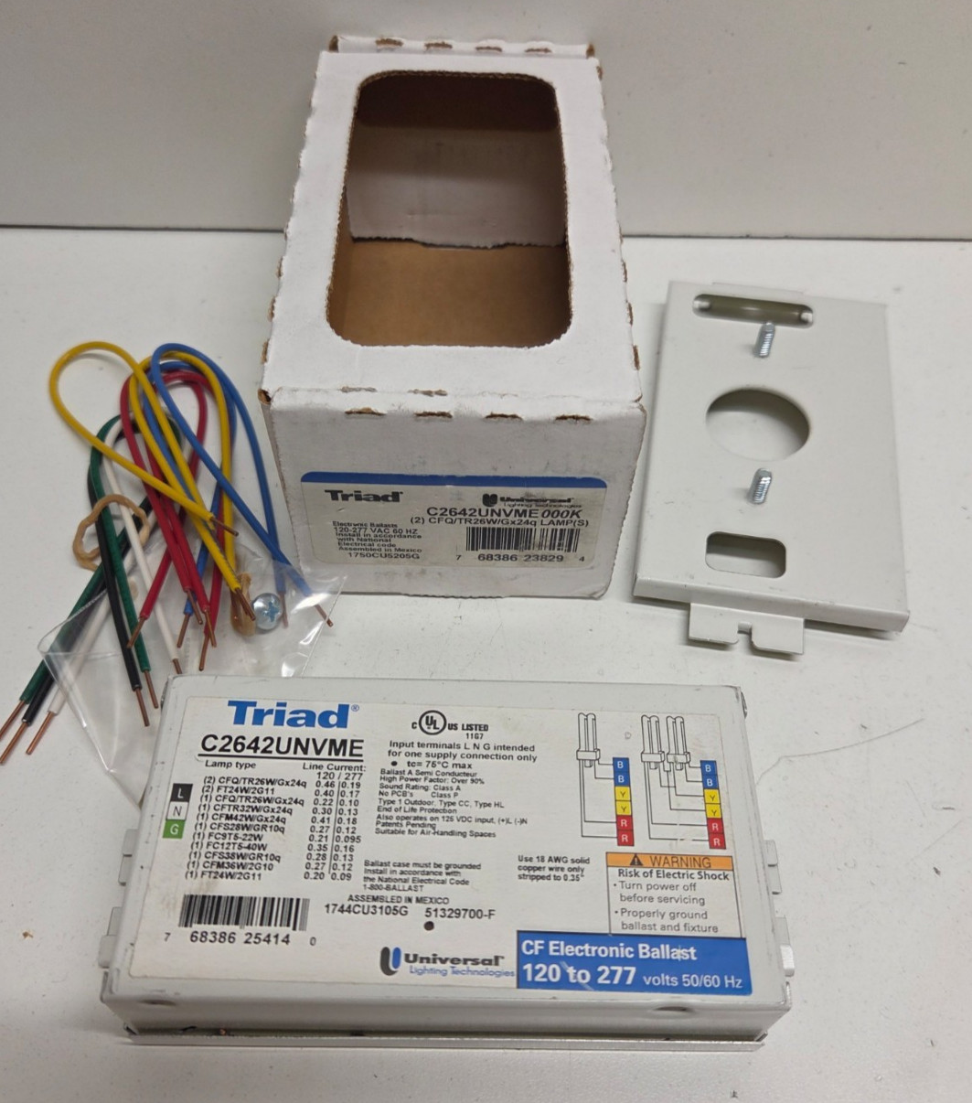 NEW IN BOX! TRIAD 120-277V ELECTRONIC BALLASTS C2642UNVME000K