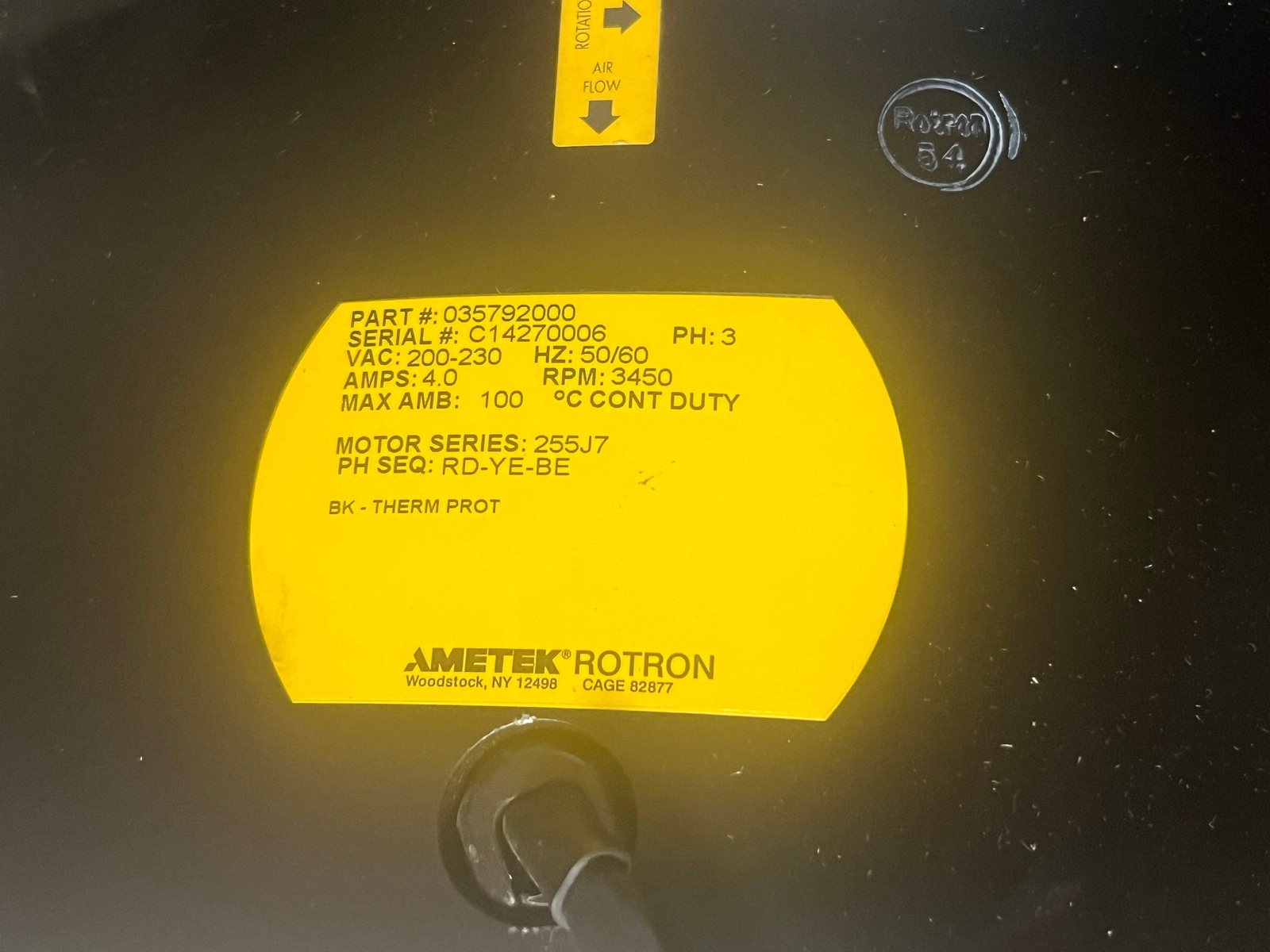 Ametek Rotron Maxiax 035792000 8.50-13.80 Vaneaxial Fan
