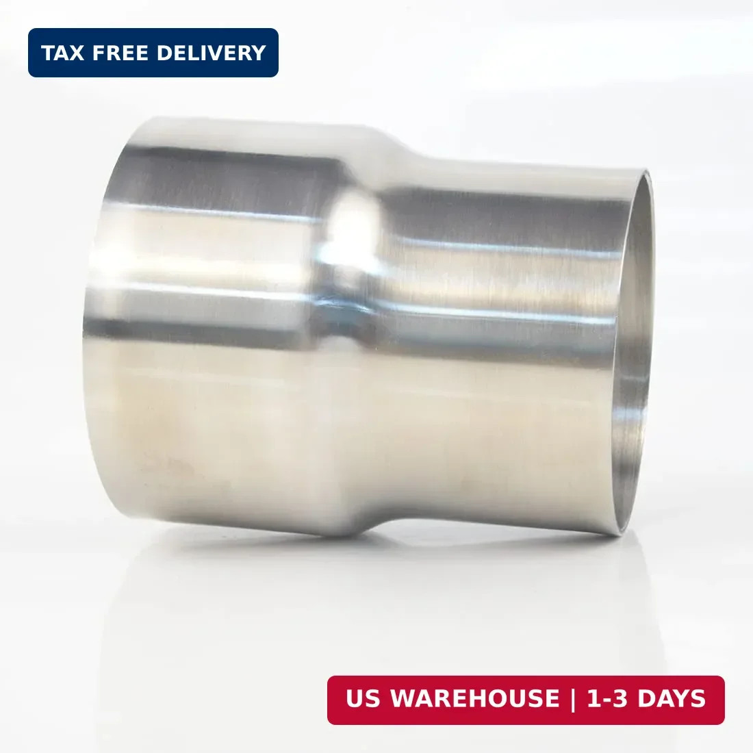 Universal Stainless ID 2.5 inch to OD 3 inch Exhaust Adapter Reducer | Seamless