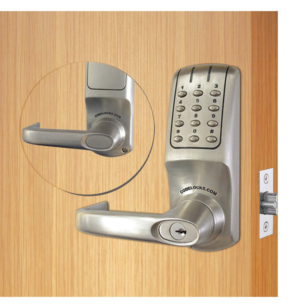CODELOCKS CL5210-BS Electronic Key Lock,3 hr. Fire Rating 49XP43