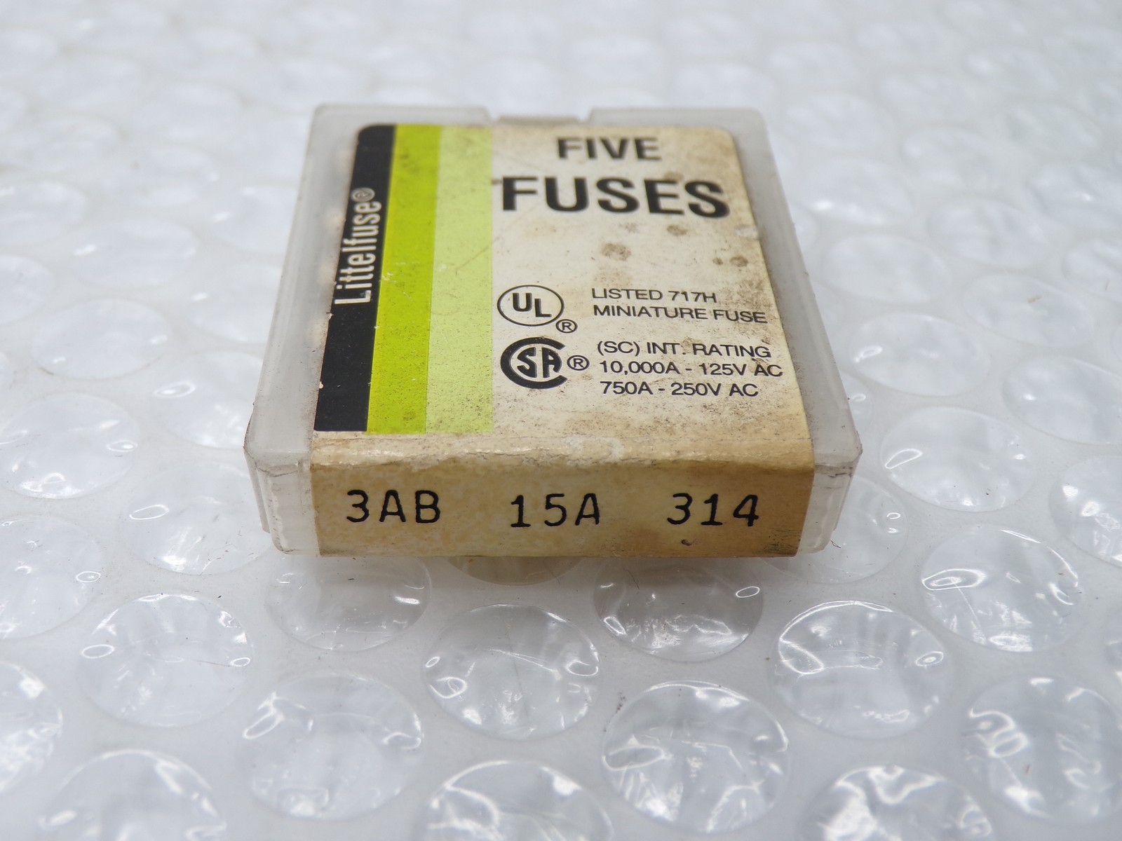 LITTELFUSE 3AB-15A-314 FUSE PKG OF 4 NSMP