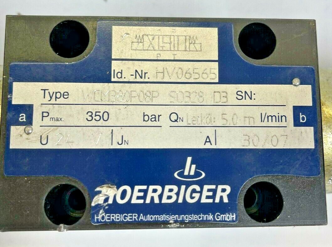 HOERBIGER DIRECTIONAL CONTROL VALVE WCM380P08P SO328 D3