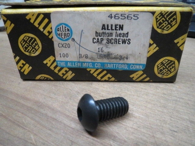 3/8-16 X 3/4 BUTTON HEAD CAP SCREW 100 PCS ALLEN #46565 (LL0377-1)