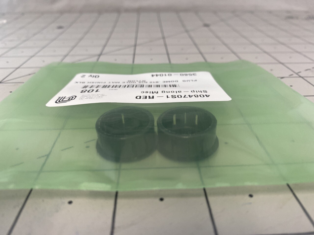 Applied Materials Plug Dome 0.812 Dia Hole Mat Finish Blk Nylon PN: 3580-01044