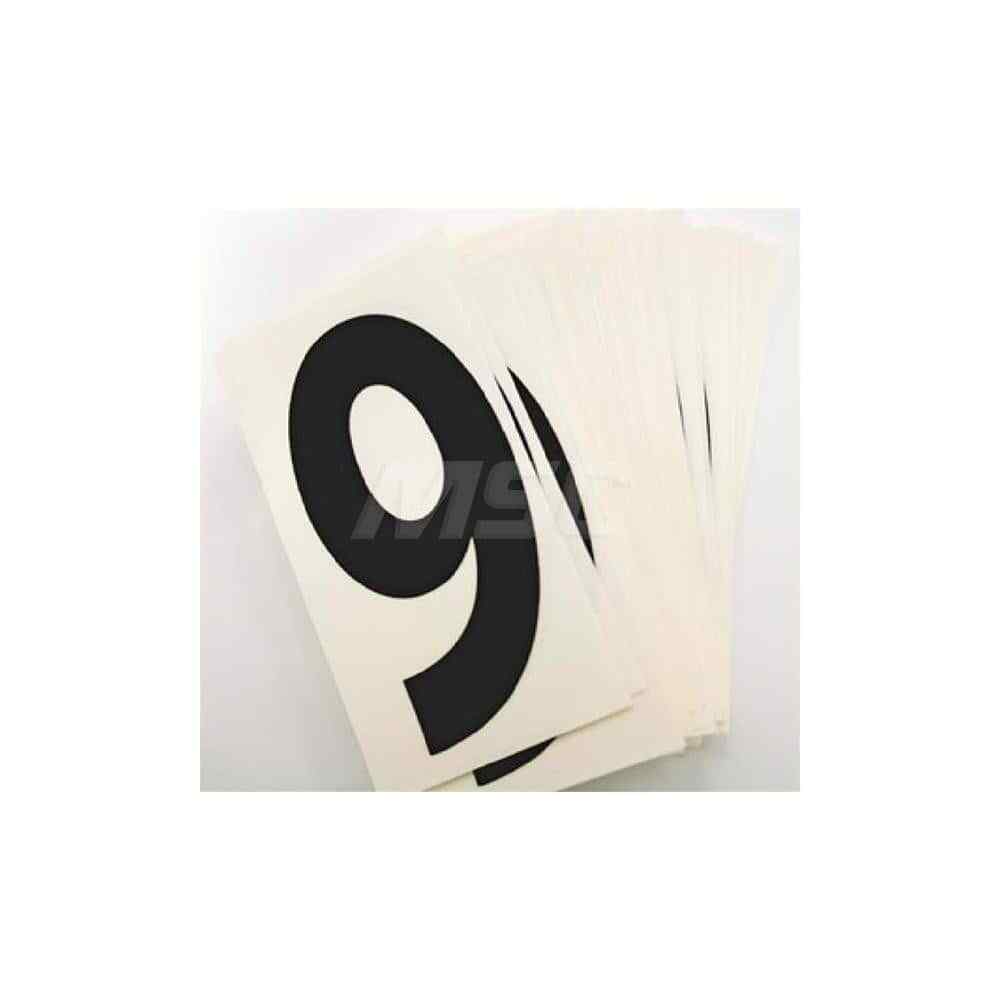 50 Pack Accuform NS1 Pressure Sensitive Vinyl Number Set Black on White, 50 Pack