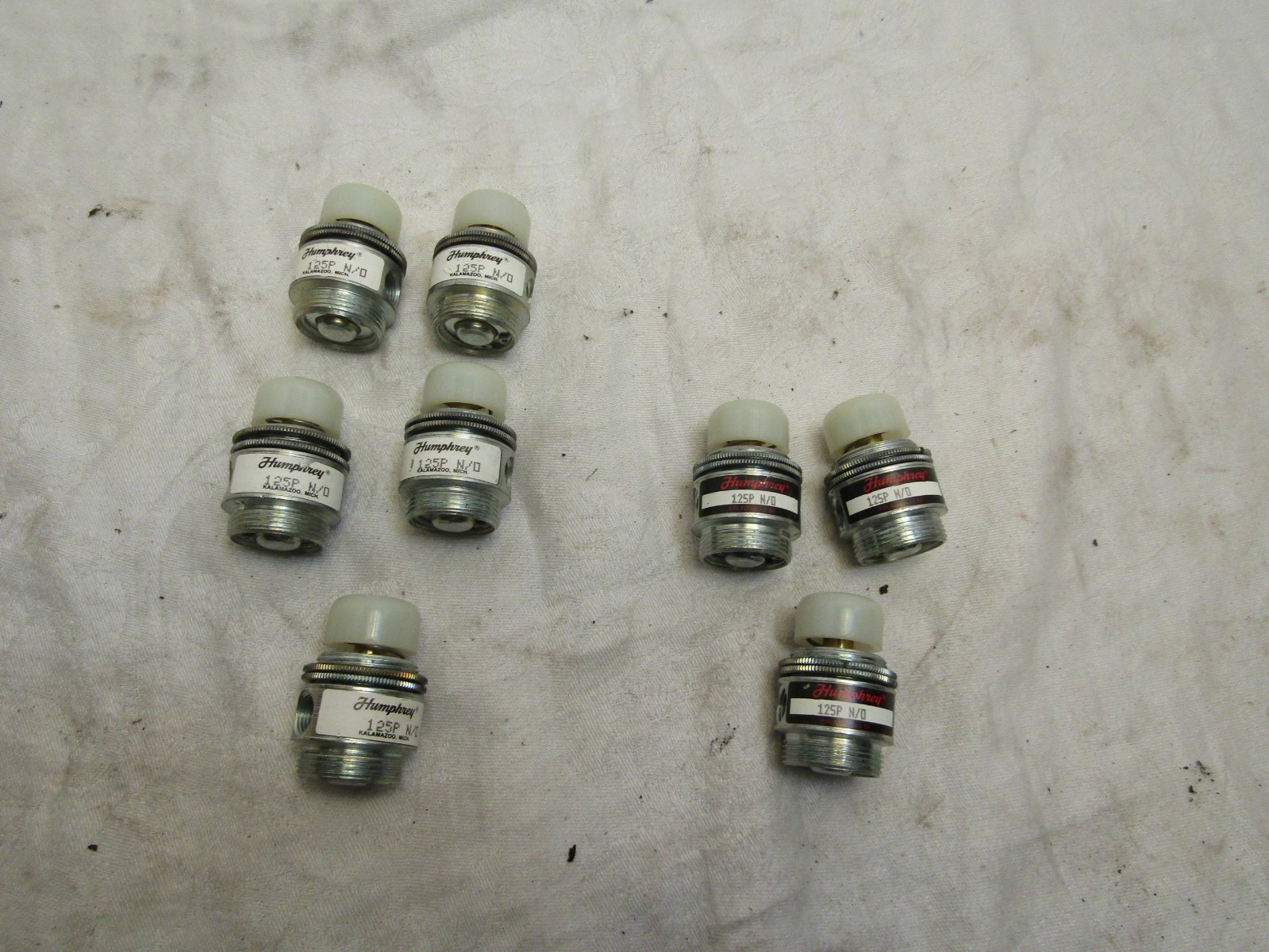 Lot of (8) Humphrey 125P N/O Pneumatic Directional Valve