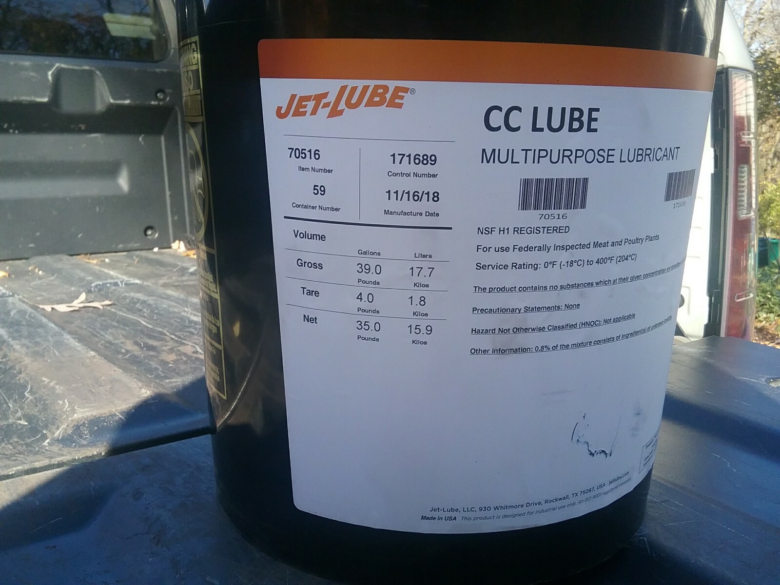 JET-LUBE 70516 35 lbs,Jug,General Purpose Lubricant