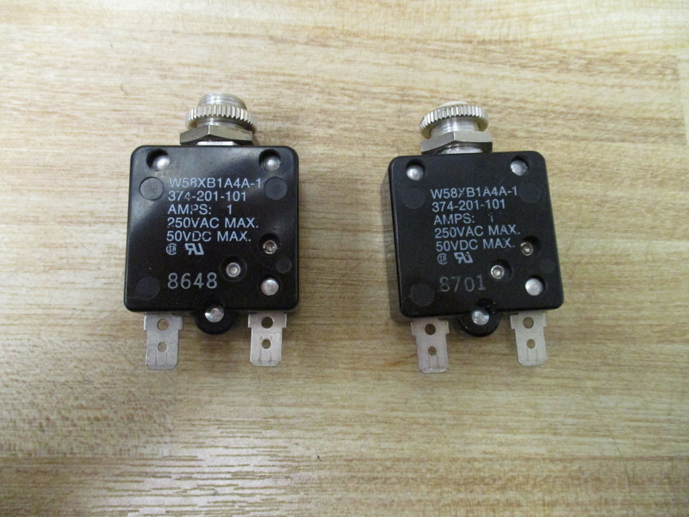 Potter & Brumfield W58XB1A4A-1 1 AMP Circuit Breaker 374-201-101 (Pack of 2)