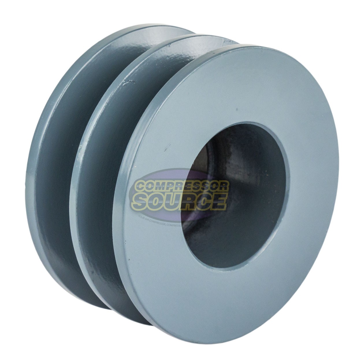 Cast Iron 3.35″ Dual Groove Pulley Belt B Section 5L with 1-3/16″ Sheave Bushing