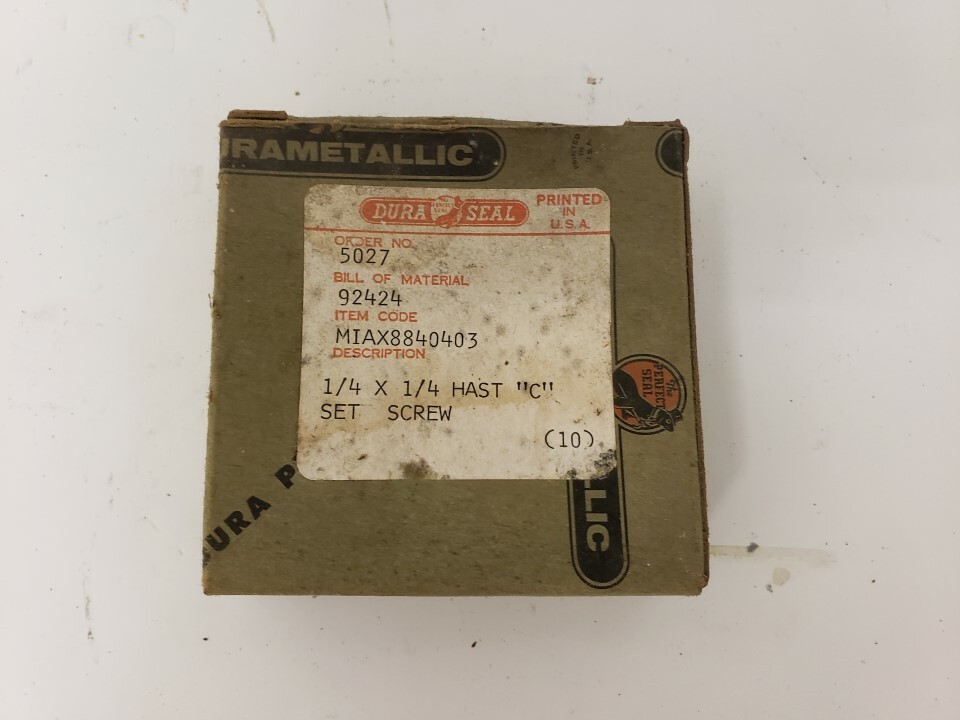 *LOT OF 10* Durametallic DuraSeal MIAX8840403 1/4 X 1/4 Hast “C” Set Screws