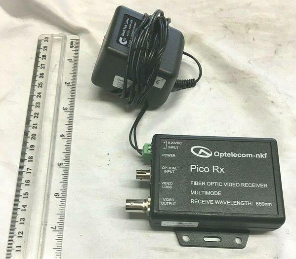 Optelecom-NKF Fiber Optic Video Receiver W Power Supply 24292-2 Working